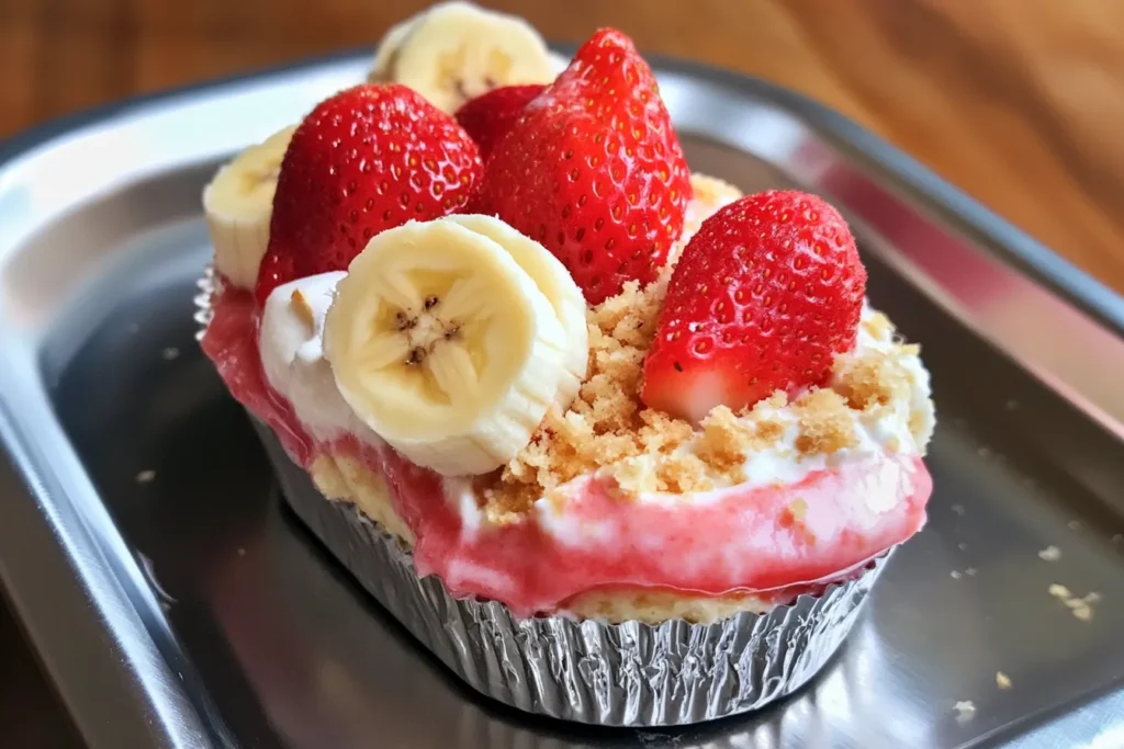 Strawberry and banana cheesecake