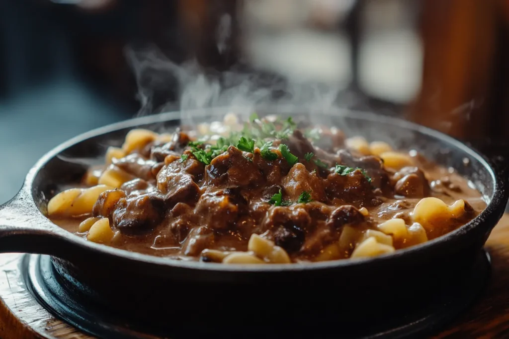 homemade beef stroganoff