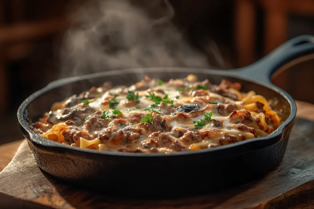 homemade beef stroganoff