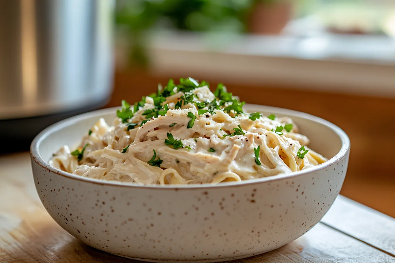 Crock pot chicken Alfredo