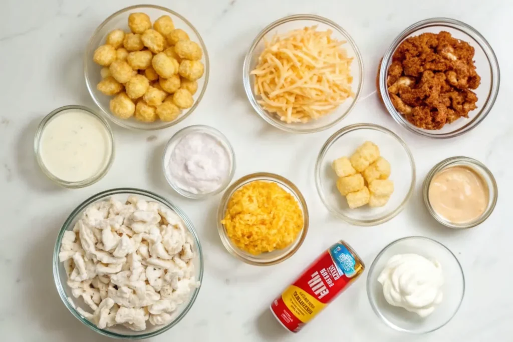 Cheesy Chicken Bacon Ranch Tater Tot Casserole