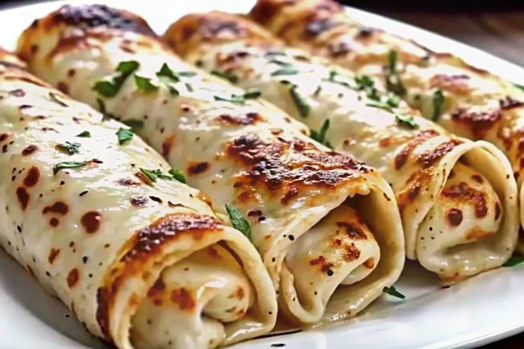 Cheesy garlic chicken wraps