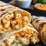 Cheesy garlic chicken wraps