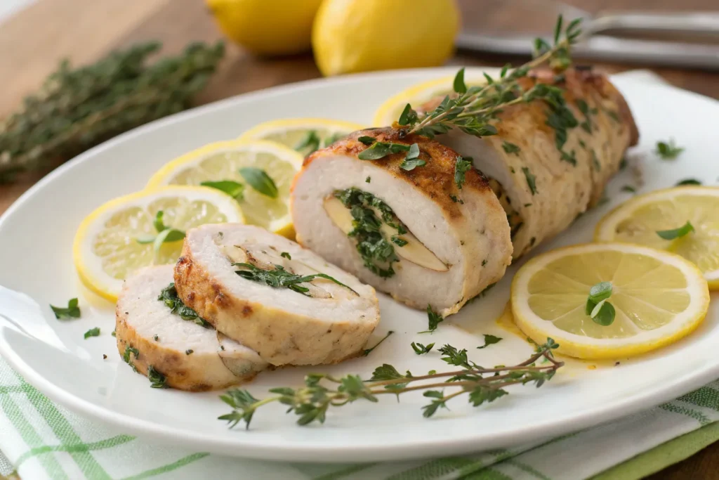 lemon thyme chicken roulade