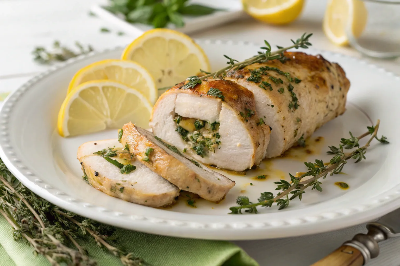 lemon thyme chicken roulade