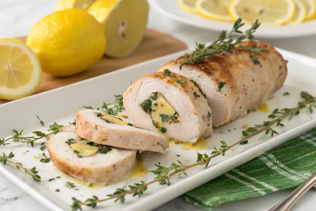lemon thyme chicken roulade